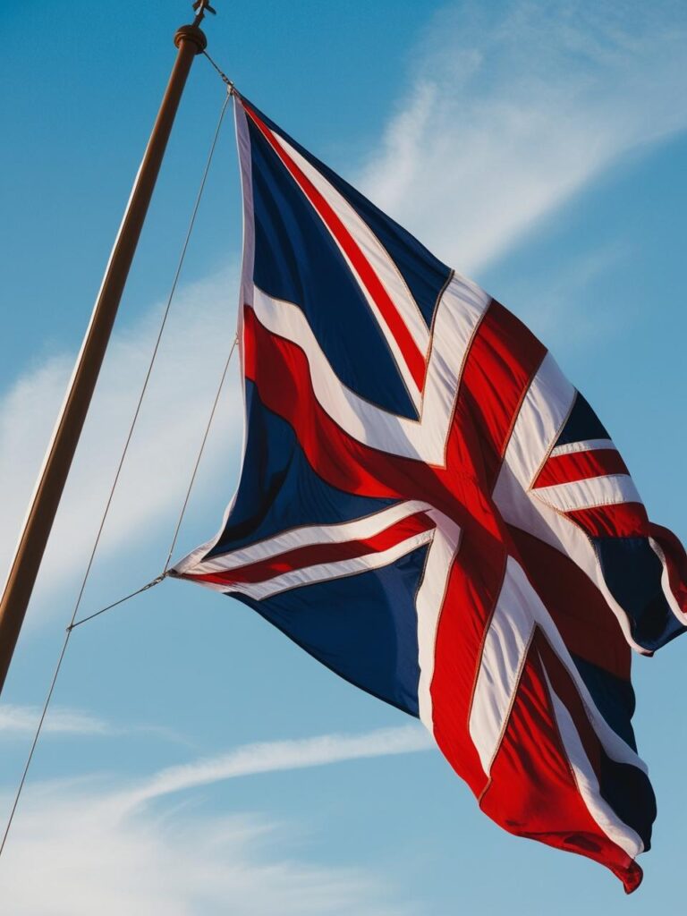 british flag view far