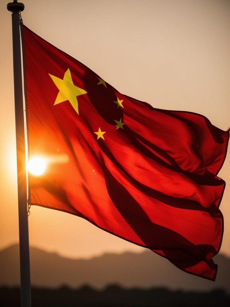 chinese flag view far