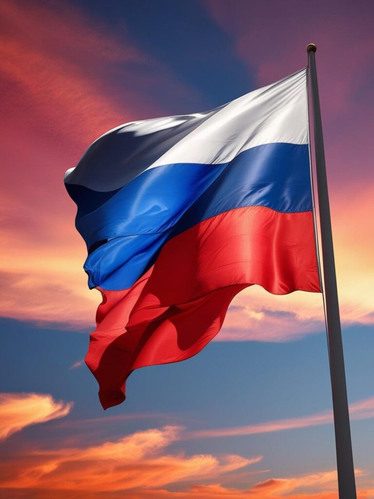 russian flag view far